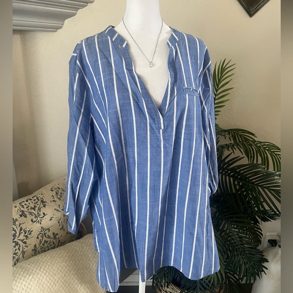 Lee Riders Nautical Blue and White Striped Top
